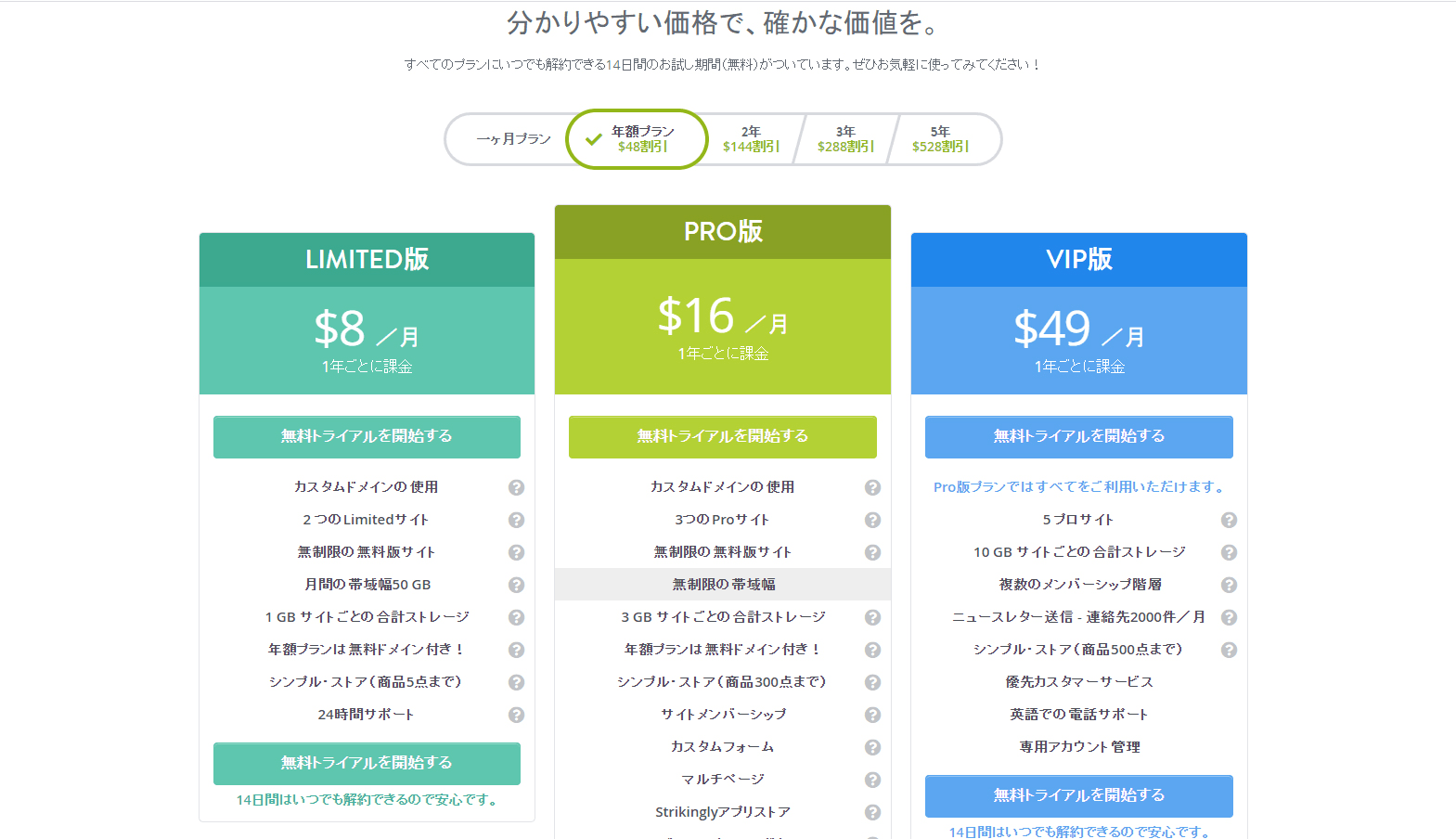 Strikinglyの価格ページ Strikinglyの価格ページ